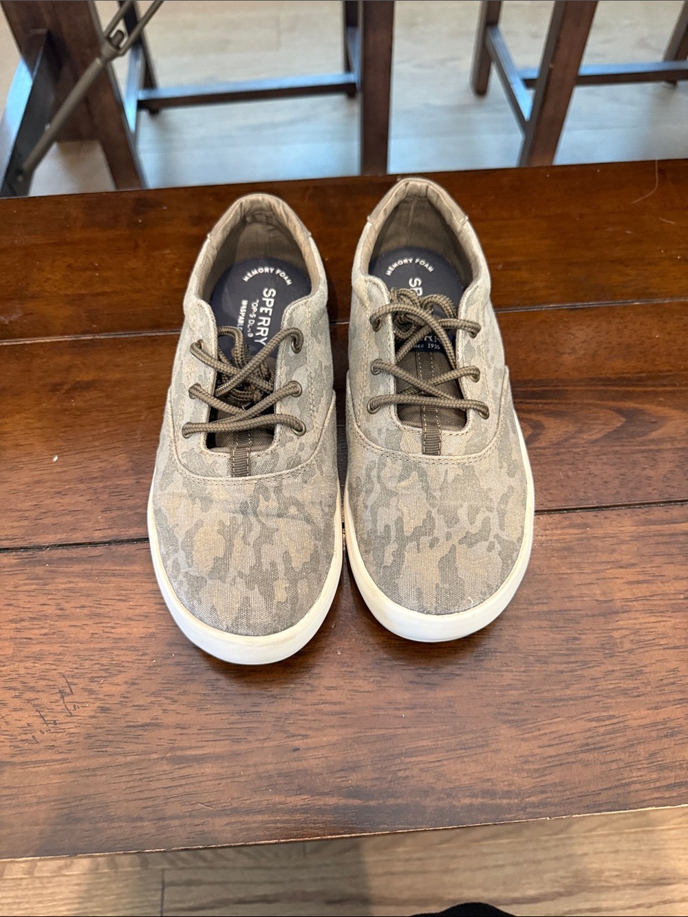 Sperry Kids' Gray Camo Lace-Up Sneakers